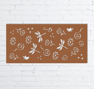 Opciones de diseño de arte de pared de metal o mampara de privacidad personalizada
