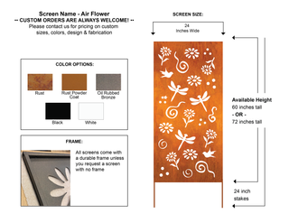 Opciones de diseño de arte de pared de metal o mampara de privacidad personalizada