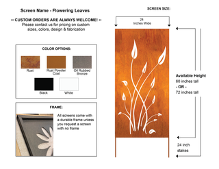 Opciones de diseño de arte de pared de metal o mampara de privacidad personalizada