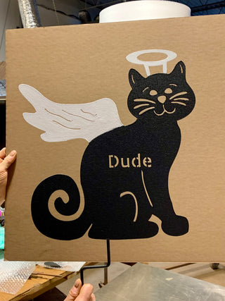 Ziggly Cat Memorial or Wall Hanging