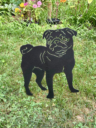 Pug Garden Stake or Wall Hanging