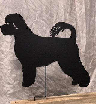 Estaca de jardín o adorno de pared con forma de perro de agua portugués