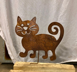 Figura de gato en forma de ziggly para jardín o para colgar en la pared
