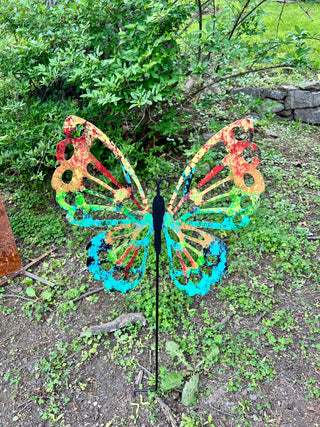 Estaca para jardín o colgante de pared para mariposas