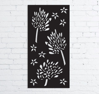 Opciones de diseño de arte de pared de metal o mampara de privacidad personalizada
