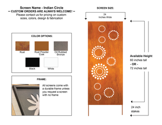 Opciones de diseño de arte de pared de metal o mampara de privacidad personalizada