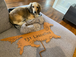 Long Haired Dachshund address sign