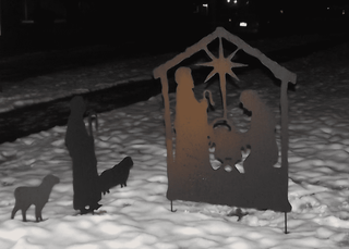 large outdoor nativity set