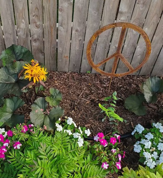Outdoor Metal Peace Sign