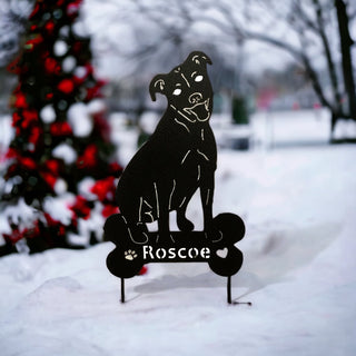Pitbull statue for the garden
