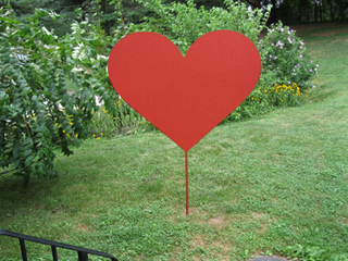 Estaca de jardín en forma de corazón o decoración de pared en forma de corazón de metal / Decoraciones para exteriores para el día de San Valentín