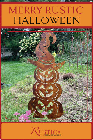 Three Stacked Pumpkins / Outdoor Halloween Decoration