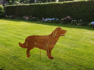 Estaca de jardín o adorno de pared en forma de golden retriever (estilo 2)