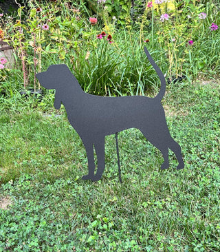 Black and Tan Coonhound garden stake