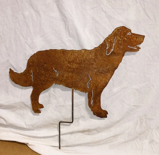 Estaca de jardín o adorno de pared en forma de golden retriever (estilo 2)