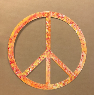 Arte mural con el símbolo de la paz o símbolo de la paz para exteriores