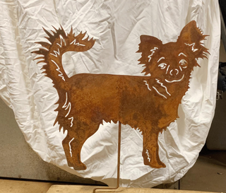 Chihuahua de pelo largo para jardín o para colgar en la pared (estilo 4)