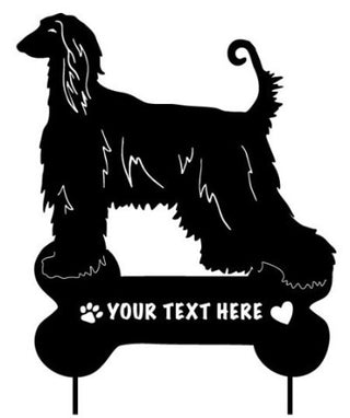 Afghan Hound with Name in Bone