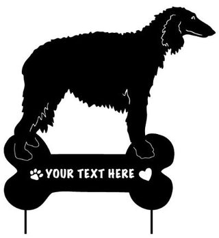 Borzoi with Name in Bone