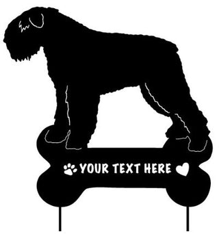 Bouvier des Flandres with Name in Bone