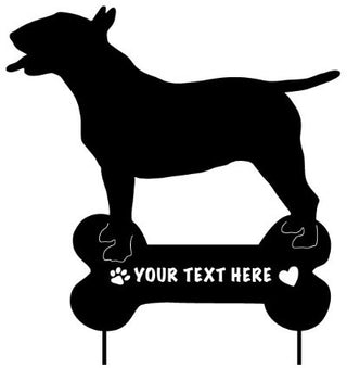 Customized Bull Terrier with Name in Bone