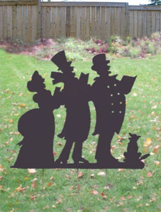 Black Christmas Caroling Silhouette