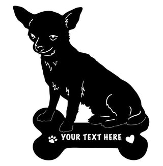 Chihuahua Lawn Stake with Bone
