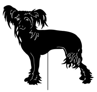 Estaca de jardín o adorno de pared con forma de perro crestado chino (estilo 1)