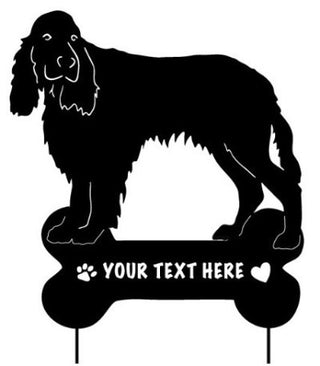 English Springer Spaniel Garden Stake with Name in Bone