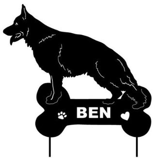 German Shepherd Garden Stake