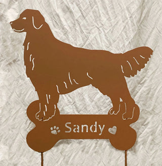 Golden Retriever garden stake