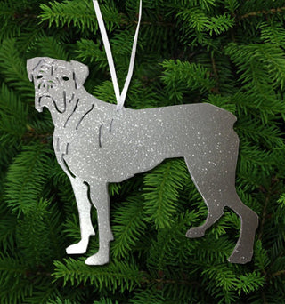 Boxer Ornament in Chrome Sparkle