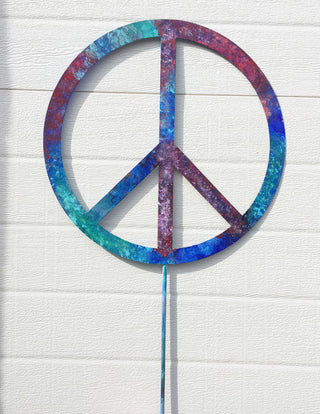 painted metal peace sign