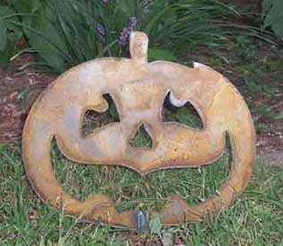 Pumpkin Jack o Lantern Garden Stake or Wall Art (Option) Halloween | Rustic | Metal