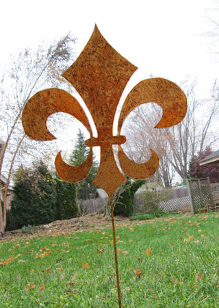 Rustic Fleur De Lis Garden Stake