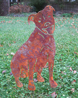 Pit Bull Garden Statue