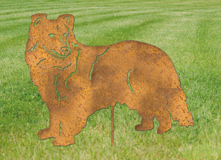 Rust Sheltie Yard Stake