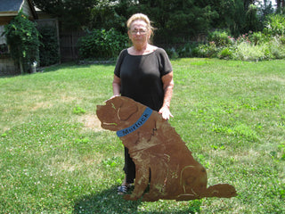 Rustic St. Bernard Garden Stake