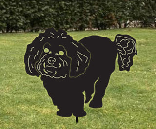 Black Bichon Frise Garden Stake