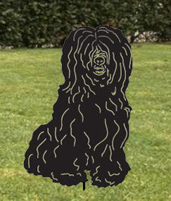 Black Tibetan Terrier Garden Stake