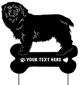 Norfolk Terrier Garden Stake with Name in Bone