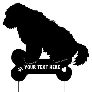 Old English Sheepdog with Name in Bone