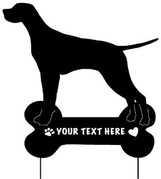 Pointer Garden Stake with Name in Bone