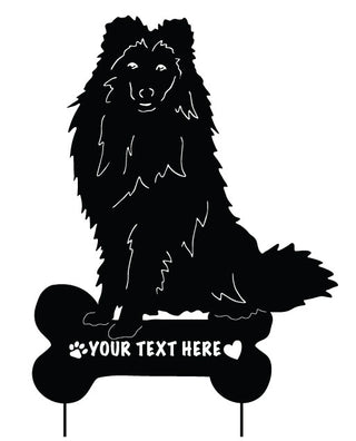 Shetland Sheepdog with Name in Bone