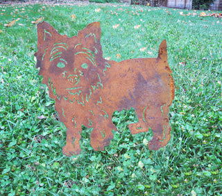 Metal Yorkie Statue