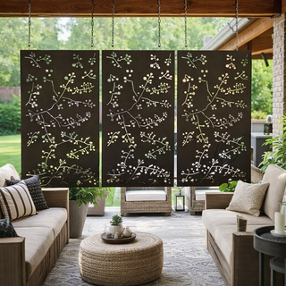 Outdoor metal privacy screen for patio and backyard