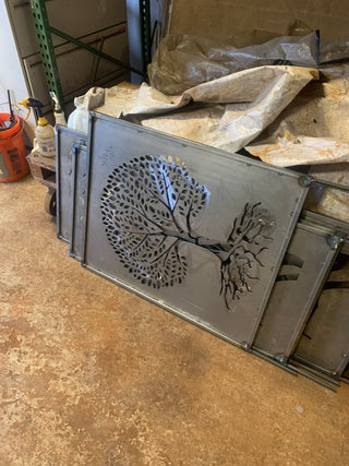 Mampara de metal para privacidad / Arte mural con el árbol de la vida