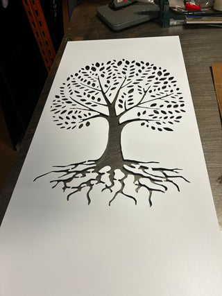 Mampara de metal para privacidad / Arte mural con el árbol de la vida