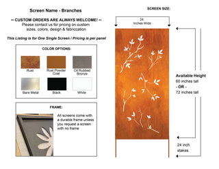 Outdoor Metal Screens (60” & 72”) – Heavy-Duty Steel for Privacy & Backyard