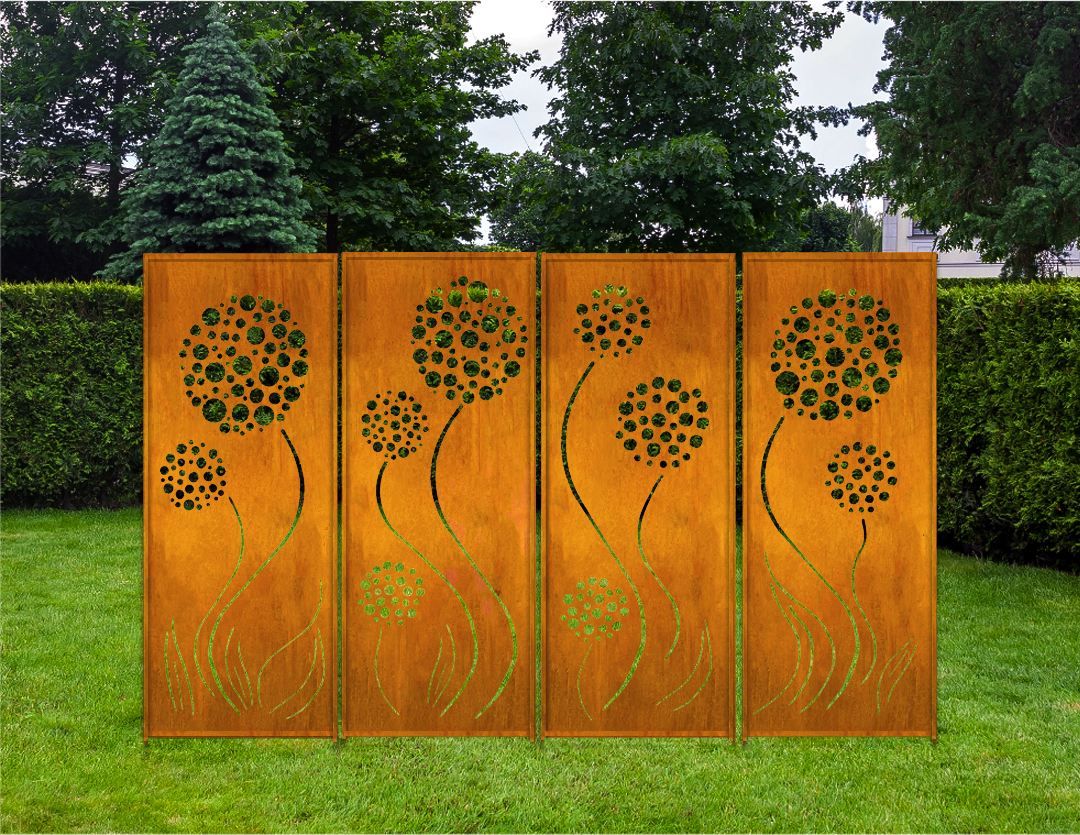 privacy screen with hanging plants Metal Privacy Screen Panels / Wall Hanging (46" Inch) – Rustica Ornamentals